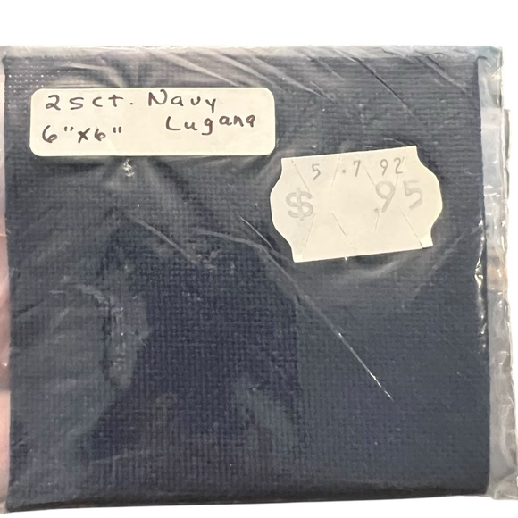 Vintage Cross Stitch Fabric 25 Count 6x6” NEW Navy Blue Laguna - Picture 3 of 3